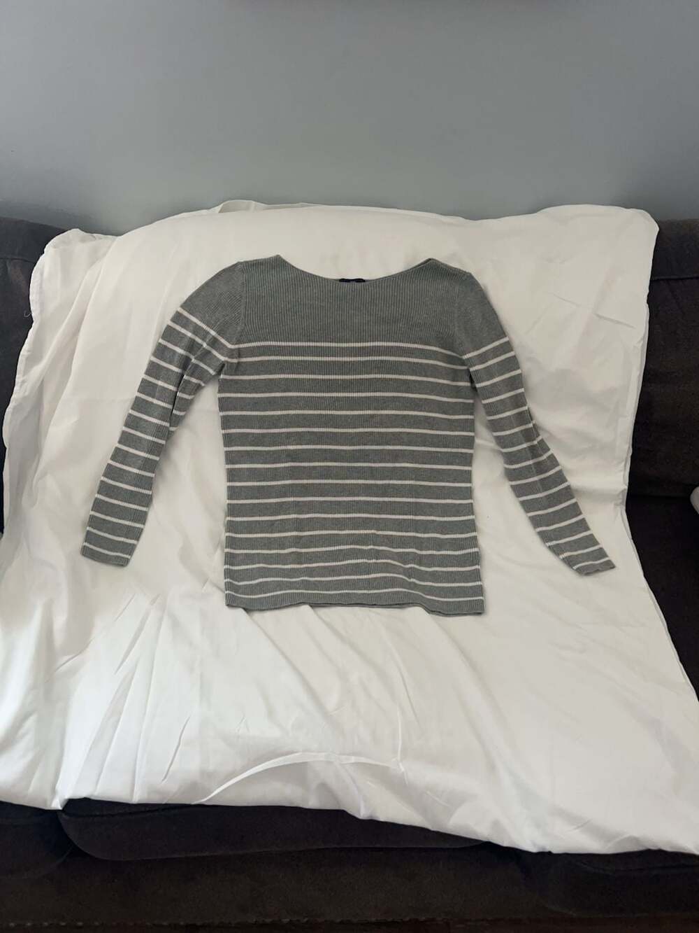 Gap Women's Ribbed Striped Long Sleeve Boat Neck Sweater Size Medium